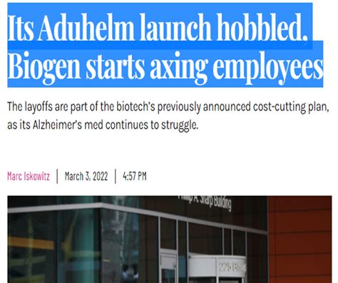 PHARMACOSERÍAS Marketing Farmacéutico/Pharmaceutical Marketing: Aduhelm "side effects"...layoffs