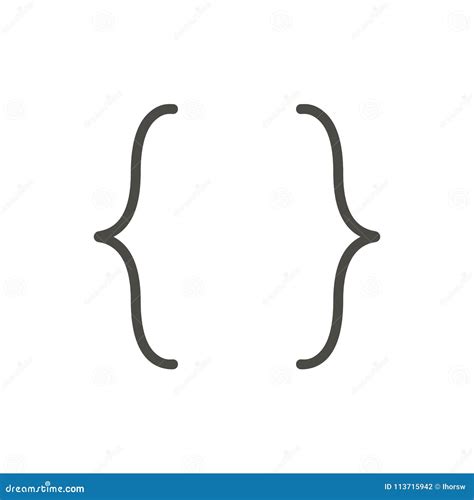 Bracket Icon Vector. Outline Coding, Line Quote Symbol Stock Vector - Illustration of minimal ...