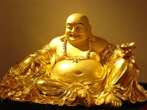 Golden Smiling Buddha, estatuilla budai de color dorado, Dios, Lord Buddha, Fondo de pantalla HD ...