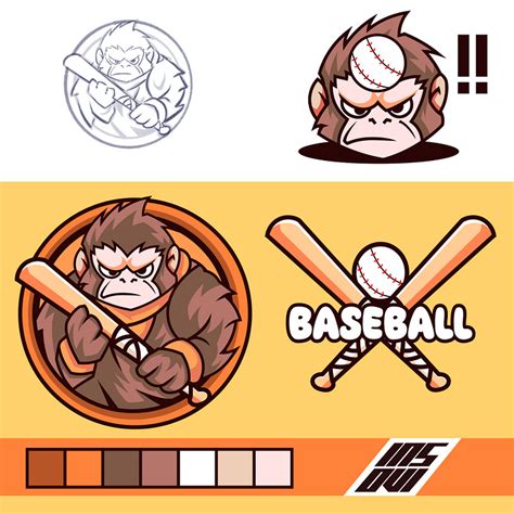 monkey x baseball by insovia on Dribbble