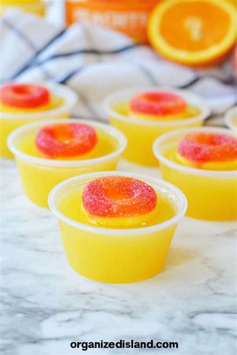 Peach Jello Shots - Organized Island