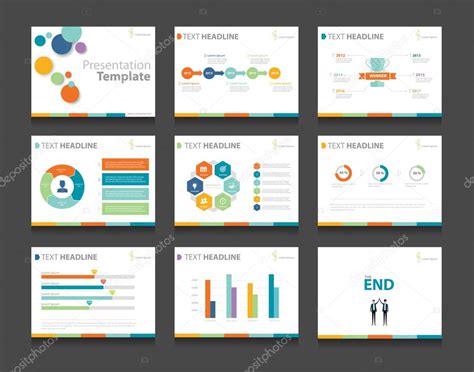 Vector business presentation slides Template . graphs and charts ...