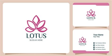 set of lotus flower logos and business cards 7958343 Vector Art at Vecteezy