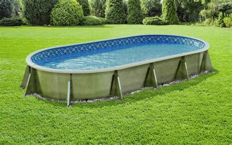 18' x 33' Oval Hydra DIY Semi-Inground Pool Kit With Polymer Step