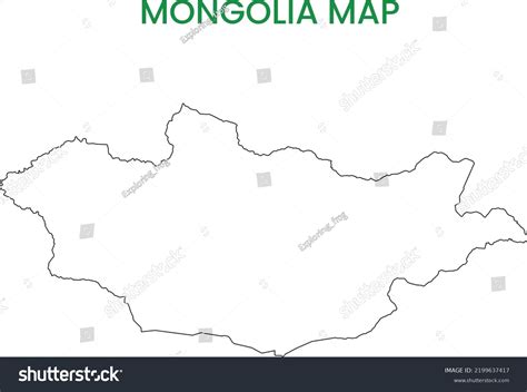 High Detailed Map Mongolia Outline Map Stock Vector (Royalty Free) 2199637417 | Shutterstock