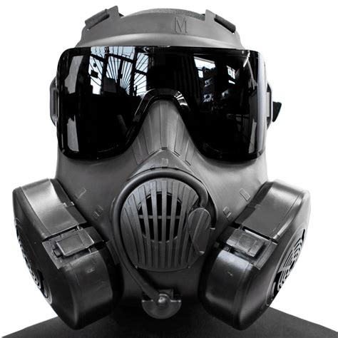 Lancer Tactical M50 CBRN Full Face Airsoft Gas Mask w/ Fan - Black ...