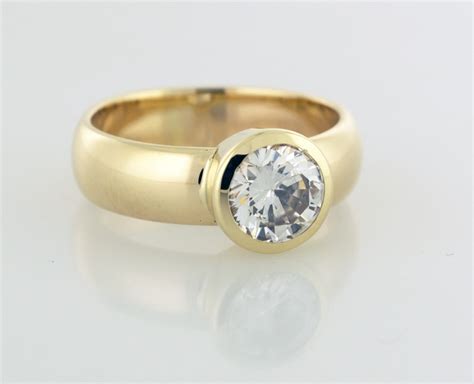 Modern Bezel Set Round Diamond Solitaire — Designers of Bespoke Jewelry