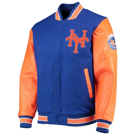 MLB NY Mets Blue And Orange Varsity Jacket - Maker of Jacket