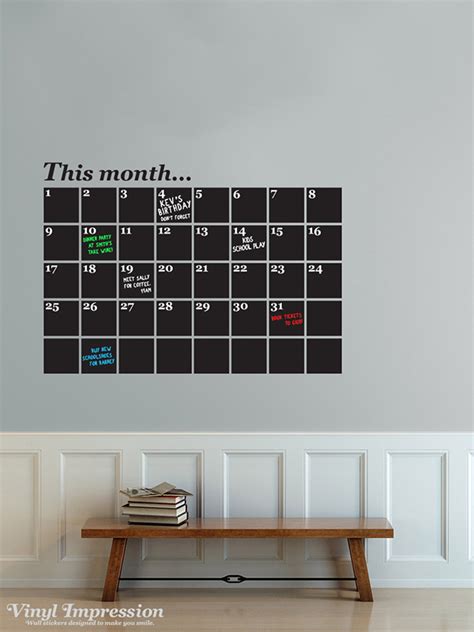 Calendar Office Chalkboard Wall Sticker on Behance