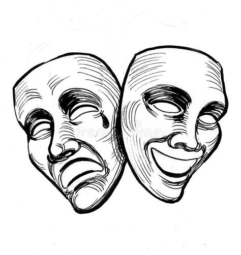 эскизы тату маска мим клоун in 2021 | Theatre drawing, Theatre masks ...