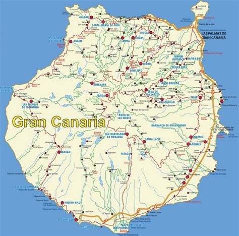 Kanári-szigetek térkép Gran Canaria Tenerife