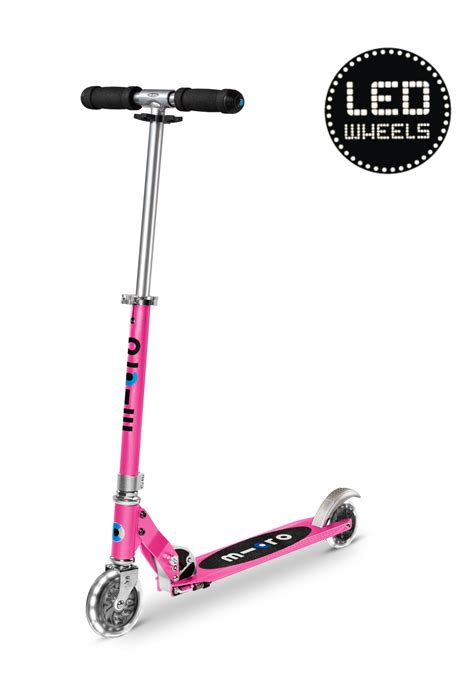 Micro Sprite foldable Scooter LED - Pink | Free Shipping - Micro Step