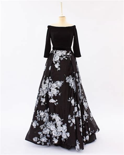 Premium Photo | A black dress with a floral pattern on the front