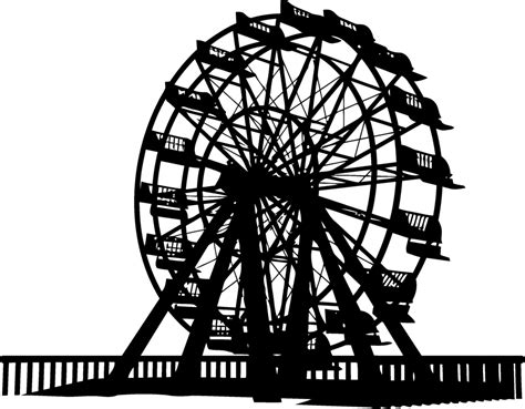 Car Ferris wheel Wagon Clip art - Black silhouette fresh Ferris wheel vector material png ...