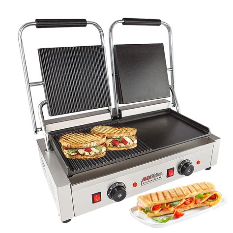 ALDKitchen Panini Sandwich Press Grill Durable Stainless Steel Construction with Adjustable ...