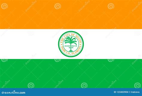 Flag of Miami City in Florida, USA Stock Photo - Image of emblem ...