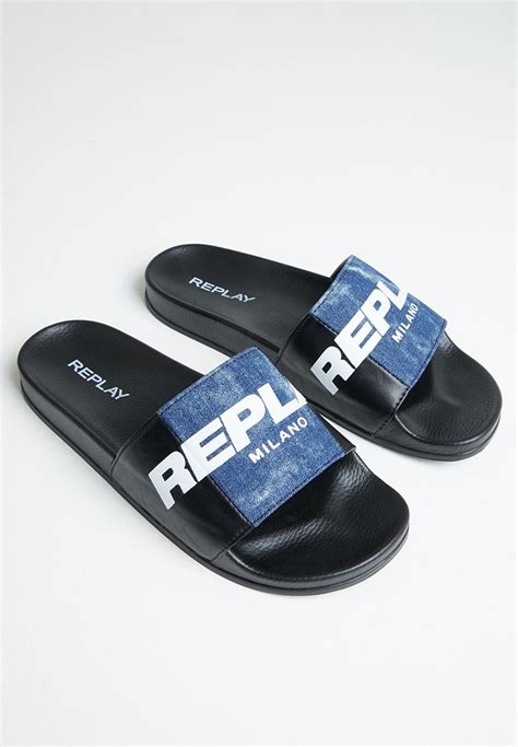 Replay upslide - black denim Replay Sandals & Flip Flops | Superbalist.com