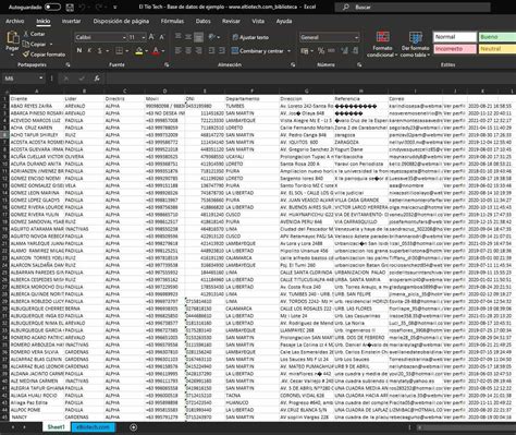 Ejemplo Base Datos Excel - Image to u