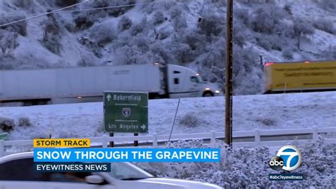 Grapevine remains open as California storm brings heavy snow to mountain passes - ABC7 San Francisco