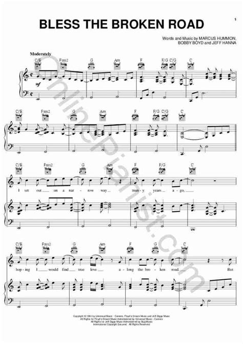 Bless The Broken Road Piano Sheet Music | OnlinePianist