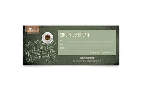 Coffee Shop Gift Certificate Template Design