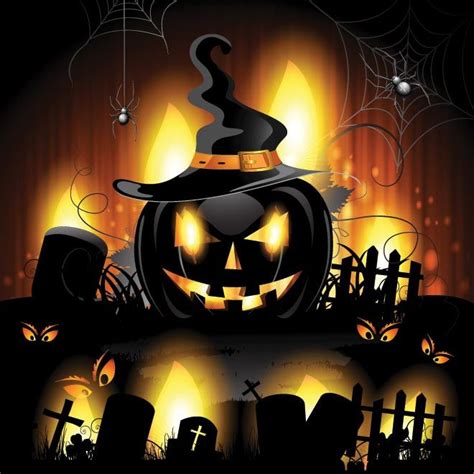 Free Vector glowing spooky pumpkin halloween wallp by cgvector ...