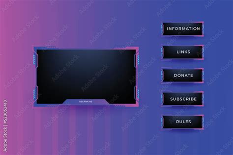 Twitch banner collection for live stream template Stock Vector | Adobe ...