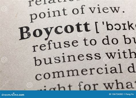 Definition of boycott stock photo. Image of dictionary - 136724282