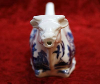 Burleigh Ware Blue & White Porcelain Willow Pattern Collectable Cow Creamer/ Jug | #267924016