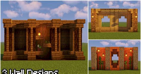 3 Wall Designs! : Minecraft | Minecraft construction, Minecraft designs, Minecraft wall designs