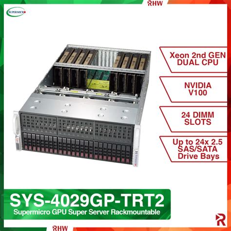 Super Server 4029GP-TRT2 Supermicro 4U Dual Processor (Intel), Single ...