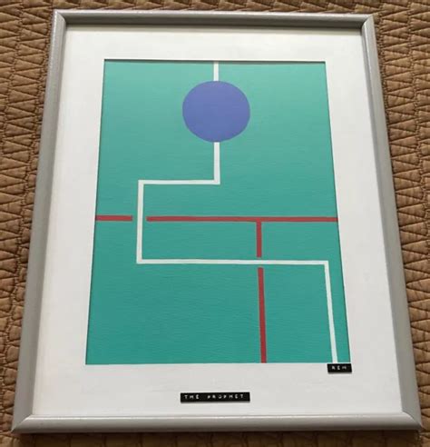 VINTAGE GEOMETRIC ABSTRACT Shapes Painting Art Wall Hanging Signed REM Menges $265.00 - PicClick