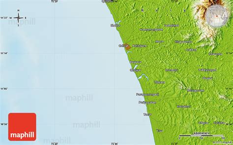 Physical Map of Kunnamangalam