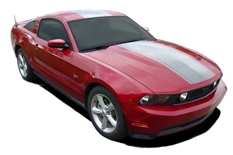 2010-2012 Ford Mustang PONY Wide Center Hood Decals Rally Stripes Vinyl ...