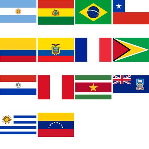 Flags of South American Countries Vector | Super Coloring