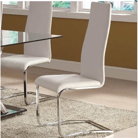 Modern White Dining Chairs w/ Solid Metal Legs - AptDeco