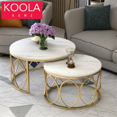 KOOLA Scandinavian Coffee Table Nordic Luxury Meja Kopi Modern Marble ...