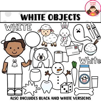 White Objects Clipart by Marie Clips by Marie Clips | TPT