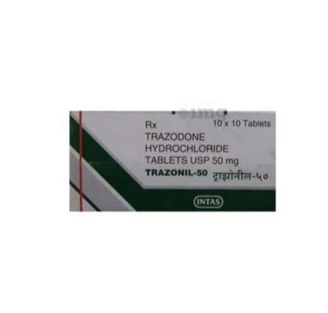 Trazodone 50 Mg Tablet, Intas Pharmaceuticals Ltd at Rs 300/stripe in ...