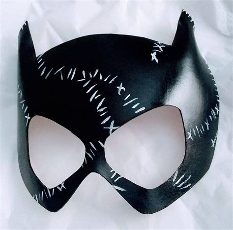 Cat Woman Black Leather Mask - Etsy