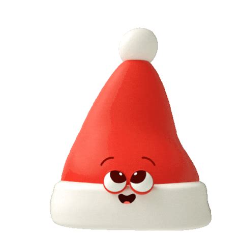 Santa Hat Dances Sticker - Christmas Cheer Santa Hat Smile - Discover ...