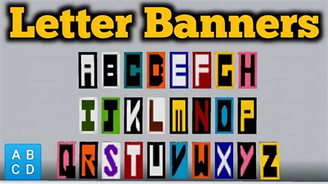 Minecraft : Letter Banners Design Tutorial | Alphabet Banners - YouTube