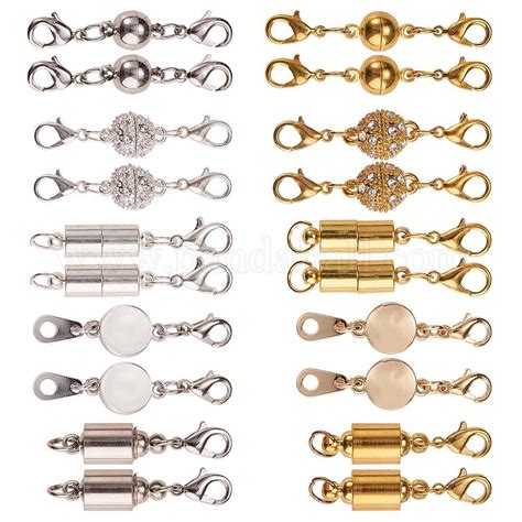 Shop SUNNYCLUE 20Pcs 5 Styles Magnetic Lobster Clasps Rhinestone Ball ...