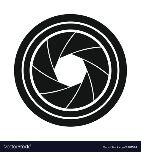 Camera shutter aperture icon simple style Vector Image