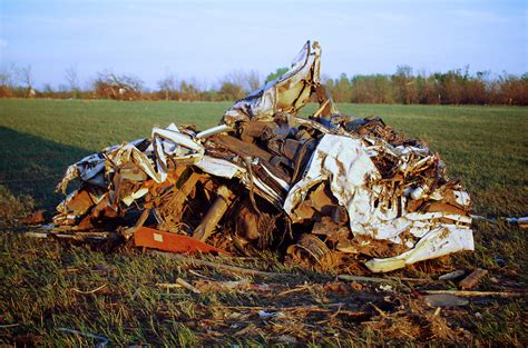 Auto destroyed by tornado in Andover KS. | Weatherpix Stock Images