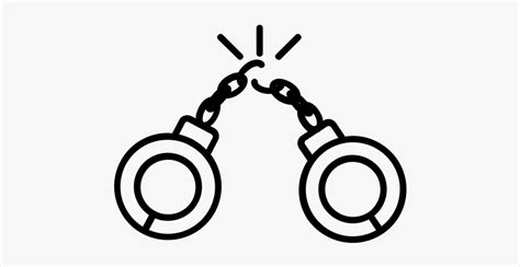 Handcuffs Rubber Stamp Stampmore - Broken Handcuffs Easy Drawing, HD Png Download , Transparent ...