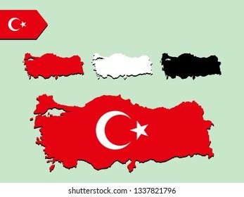 Turkey Map National Flag Stock Vector (Royalty Free) 1337821796 ...