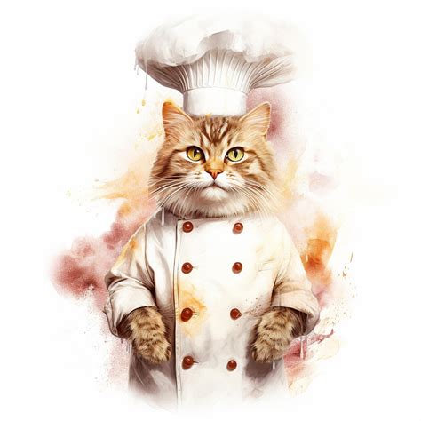 Premium AI Image | chef cat on white background generative AI