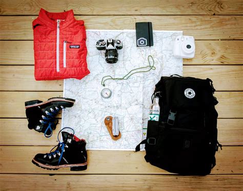 Hiking gear for a mountain trip