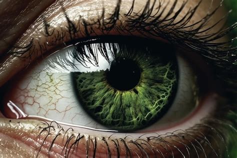 Premium AI Image | Close up of a green eye